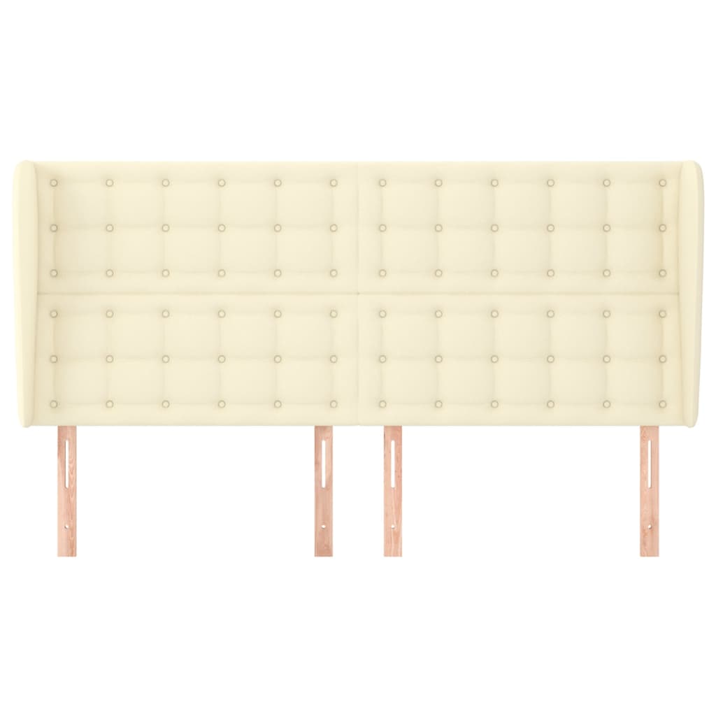 Vidaxl hoofdbord met randen 163x23x118 128 cm kunstleer crèmekleurig