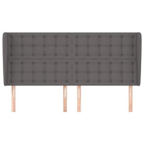 Vidaxl hoofdbord met randen 183x23x118 128 cm kunstleer grijs