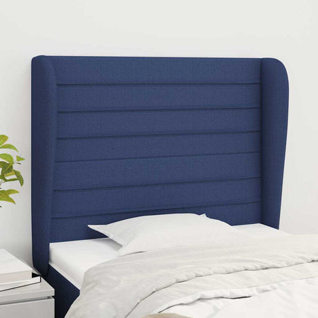 Vidaxl hoofdbord met randen 93x23x118 128 cm stof blauw