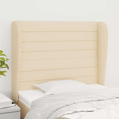 Vidaxl hoofdbord met randen 103x23x118 128 cm stof crèmekleurig