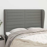 Vidaxl hoofdbord met randen 147x23x118 128 cm stof donkergrijs