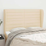 Vidaxl hoofdbord met randen 147x23x118 128 cm stof crèmekleurig