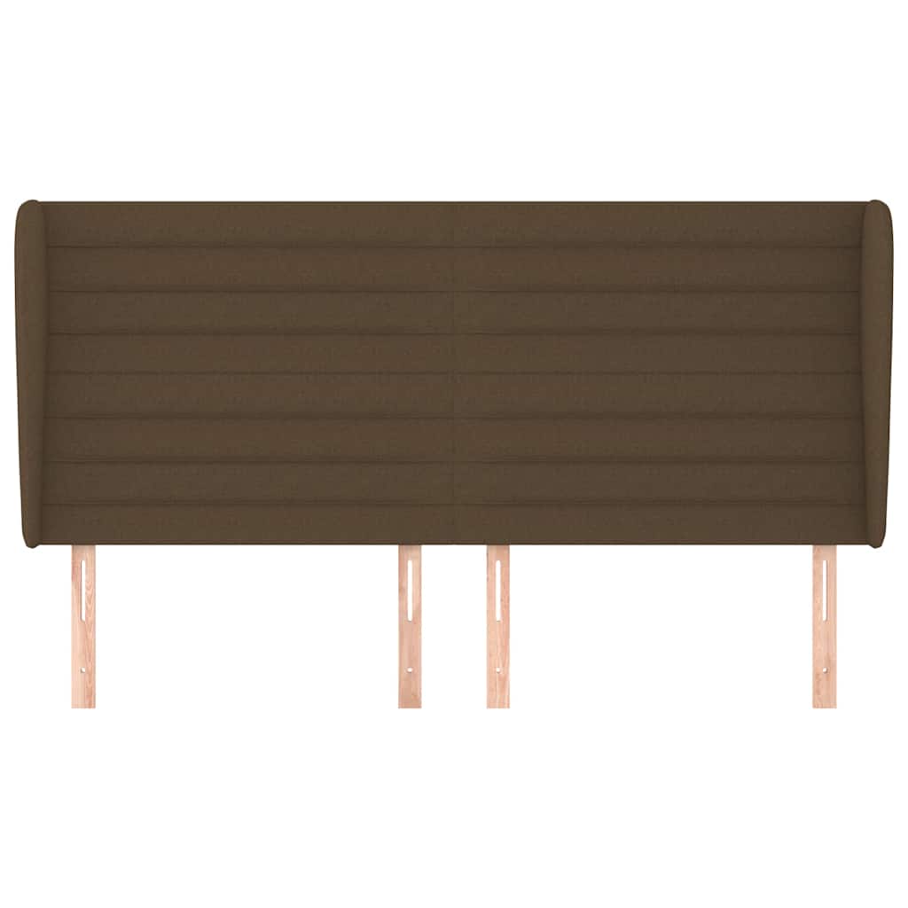 Vidaxl hoofdbord met randen 163x23x118 128 cm stof donkerbruin