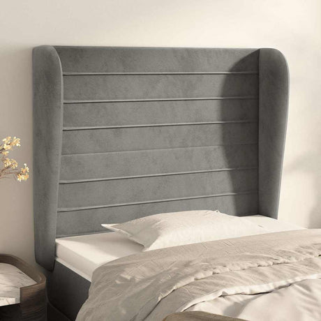 Vidaxl hoofdbord met randen 103x23x118 128 cm fluweel lichtgrijs