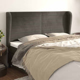 Vidaxl hoofdbord met randen 163x23x118 128 cm fluweel donkergrijs