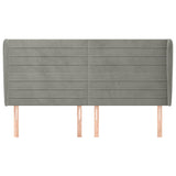 Vidaxl hoofdbord met randen 183x23x118 128 cm fluweel lichtgrijs