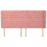 Vidaxl hoofdbord met randen 203x23x118 128 cm fluweel roze