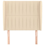 Vidaxl hoofdbord met randen 83x23x118 128 cm stof crèmekleurig