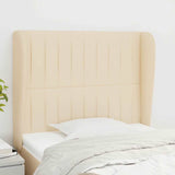 Vidaxl hoofdbord met randen 83x23x118 128 cm stof crèmekleurig
