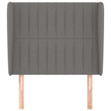 Vidaxl hoofdbord met randen 93x23x118 128 cm stof donkergrijs