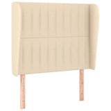 Vidaxl hoofdbord met randen 93x23x118 128 cm stof crèmekleurig