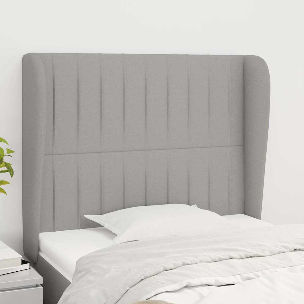 Vidaxl hoofdbord met randen 103x23x118 128 cm stof lichtgrijs