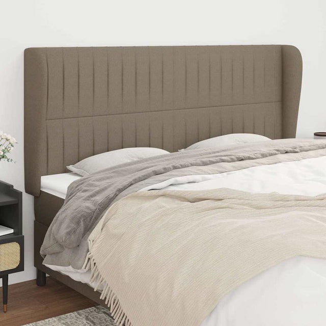 Vidaxl hoofdbord met randen 183x23x118 128 cm stof taupe