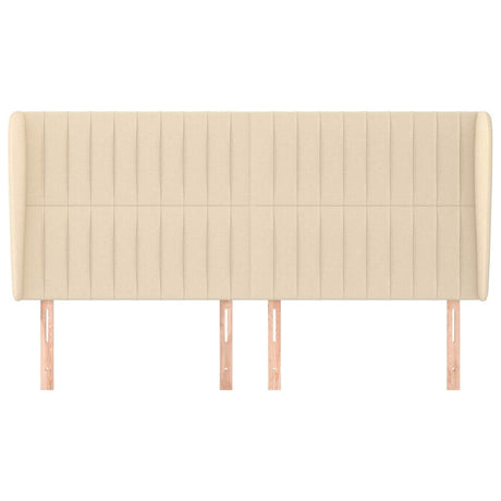 Vidaxl hoofdbord met randen 183x23x118 128 cm stof crèmekleurig