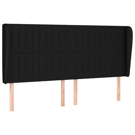 Vidaxl hoofdbord met randen 203x23x118 128 cm stof zwart