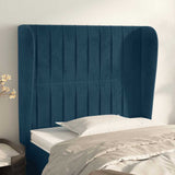 Vidaxl hoofdbord met randen 93x23x118 128 cm fluweel donkerblauw
