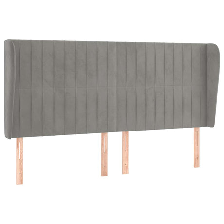Vidaxl hoofdbord met randen 163x23x118 128 cm fluweel lichtgrijs