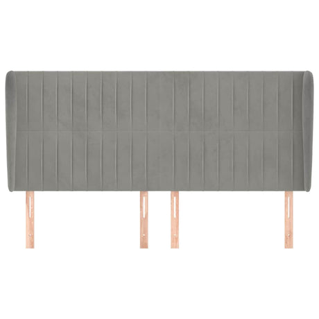 Vidaxl hoofdbord met randen 163x23x118 128 cm fluweel lichtgrijs