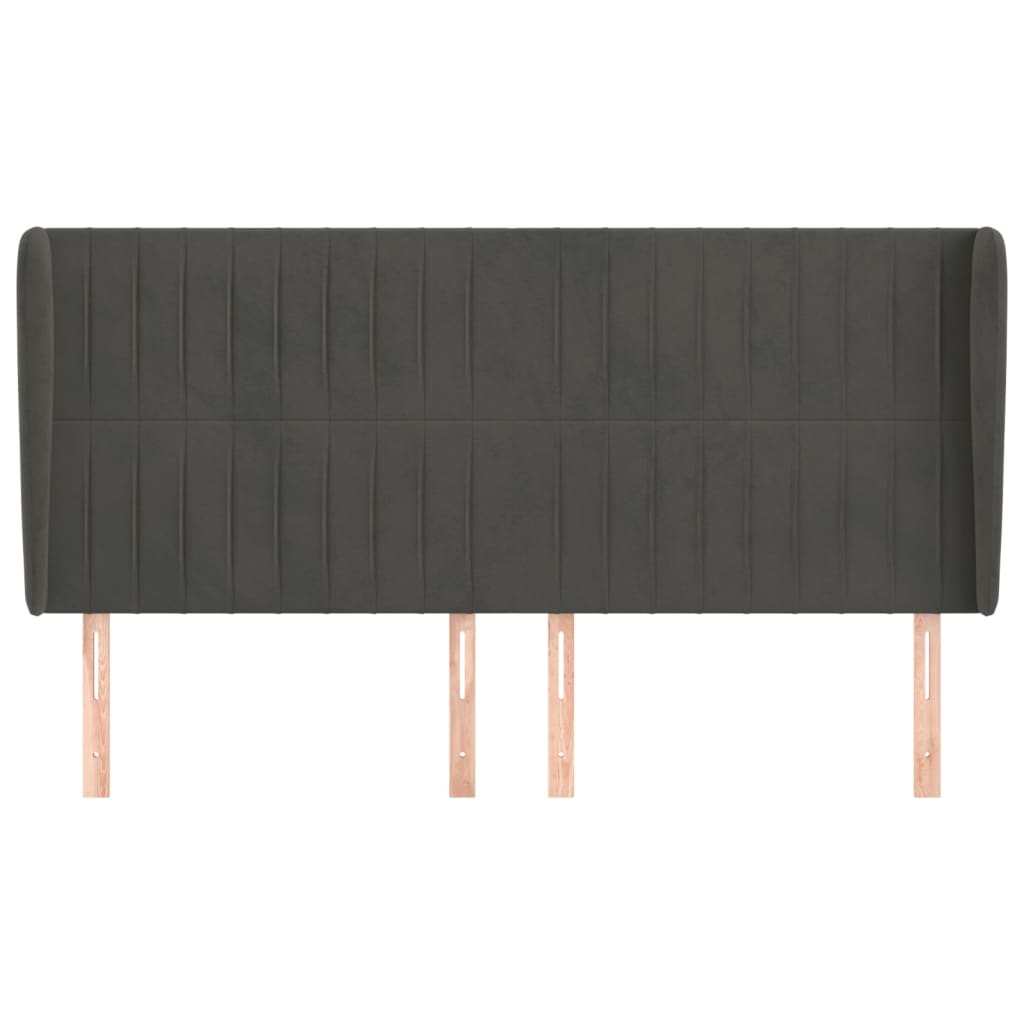Vidaxl hoofdbord met randen 163x23x118 128 cm fluweel donkergrijs