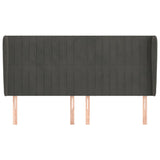 Vidaxl hoofdbord met randen 163x23x118 128 cm fluweel donkergrijs