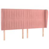 Vidaxl hoofdbord met randen 163x23x118 128 cm fluweel roze