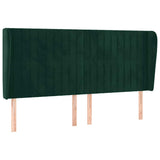 Vidaxl hoofdbord met randen 183x23x118 128 cm fluweel donkergroen