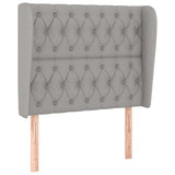 Vidaxl hoofdbord met randen 93x23x118 128 cm stof lichtgrijs