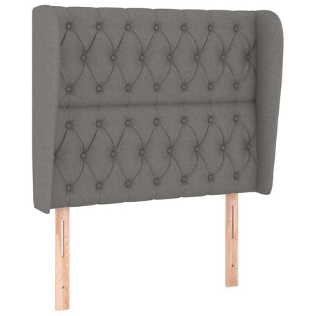 Vidaxl hoofdbord met randen 93x23x118 128 cm stof donkergrijs