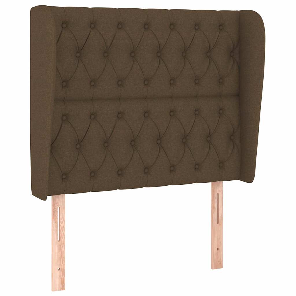 Vidaxl hoofdbord met randen 93x23x118 128 cm stof donkerbruin