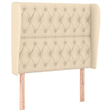 Vidaxl hoofdbord met randen 93x23x118 128 cm stof crèmekleurig