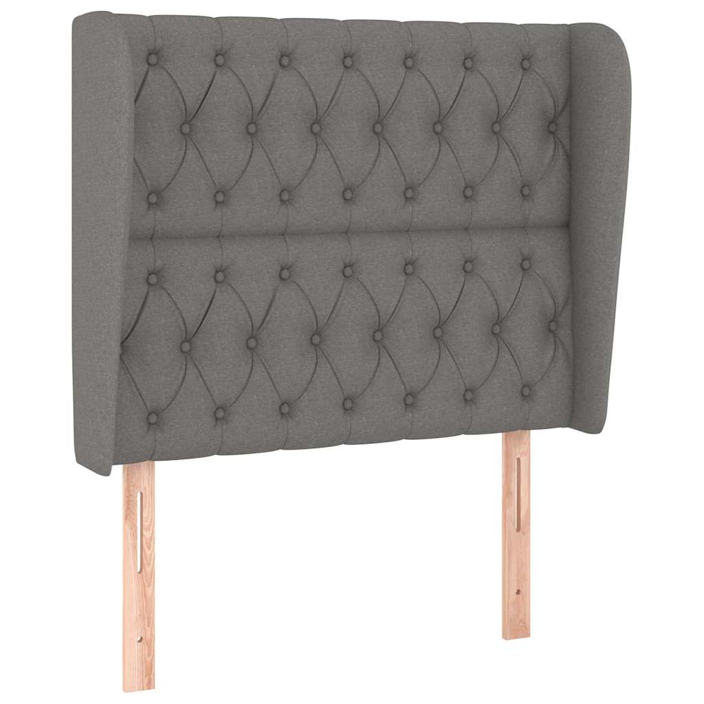 Vidaxl hoofdbord met randen 103x23x118 128 cm stof donkergrijs