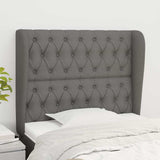 Vidaxl hoofdbord met randen 103x23x118 128 cm stof donkergrijs