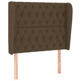 Vidaxl hoofdbord met randen 103x23x118 128 cm stof donkerbruin