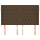 Vidaxl hoofdbord met randen 147x23x118 128 cm stof donkerbruin