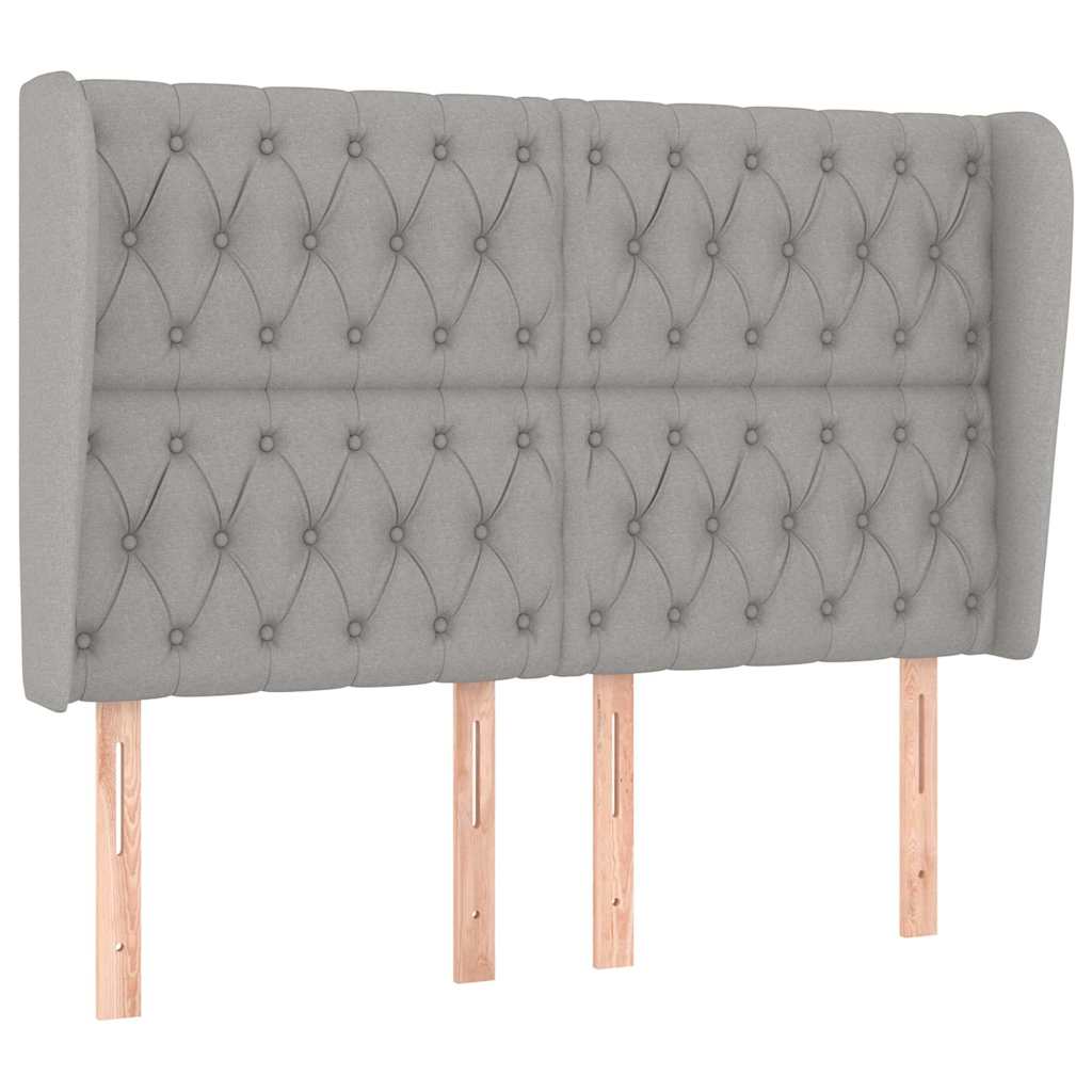 Vidaxl hoofdbord met randen 163x23x118 128 cm stof lichtgrijs