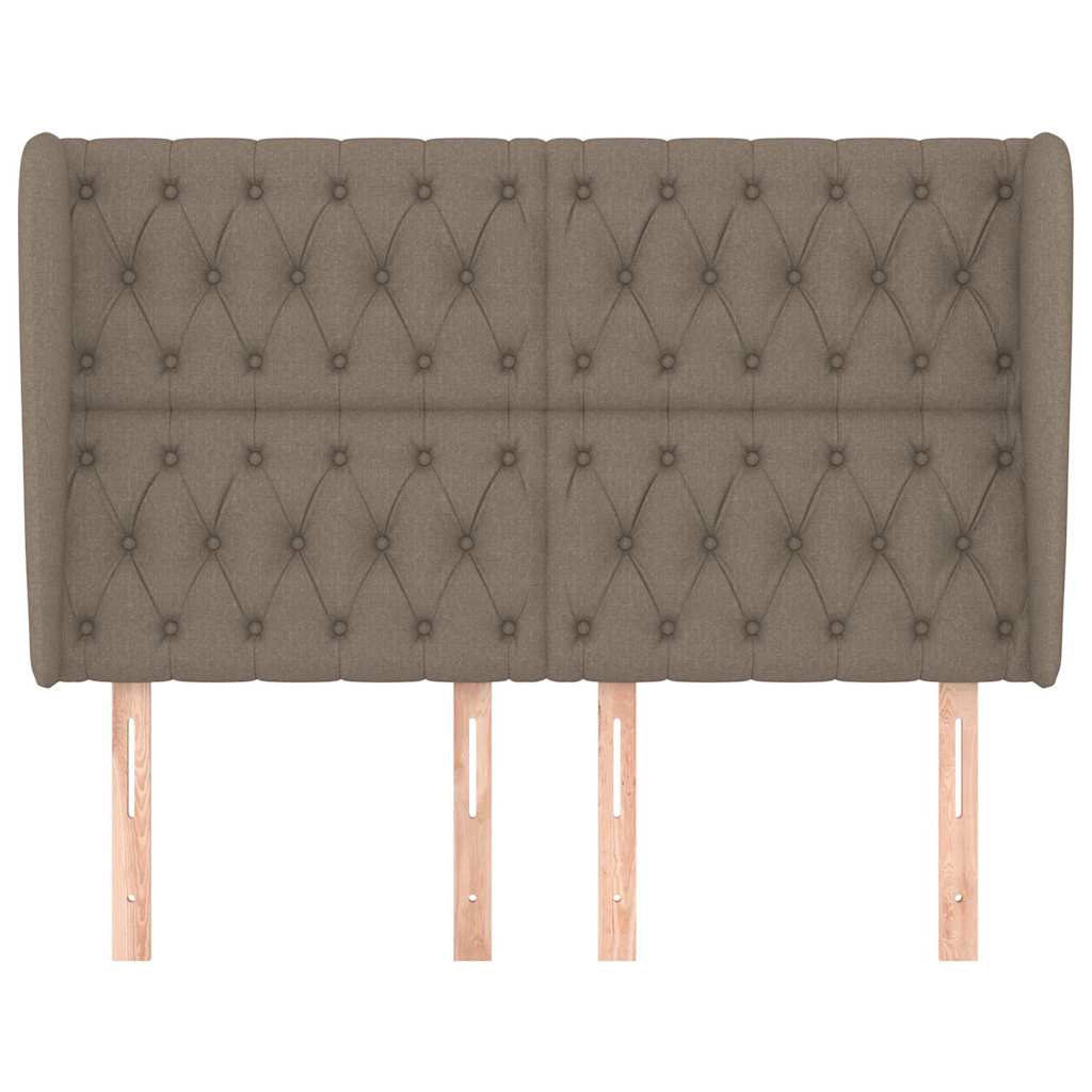 Vidaxl hoofdbord met randen 163x23x118 128 cm stof taupe