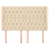 Vidaxl hoofdbord met randen 163x23x118 128 cm stof crèmekleurig
