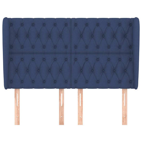 Vidaxl hoofdbord met randen 163x23x118 128 cm stof blauw