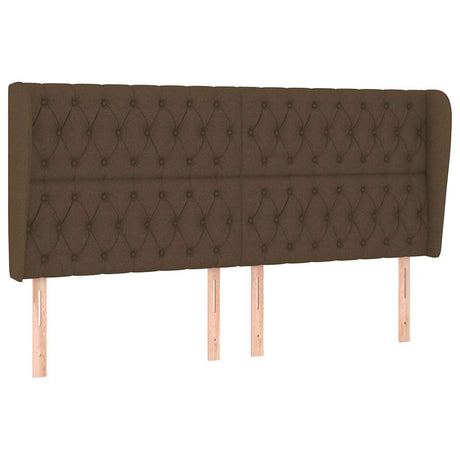 Vidaxl hoofdbord met randen 183x23x118 128 cm stof donkerbruin