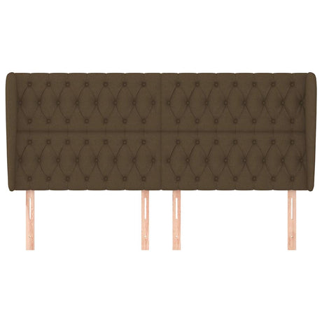 Vidaxl hoofdbord met randen 183x23x118 128 cm stof donkerbruin