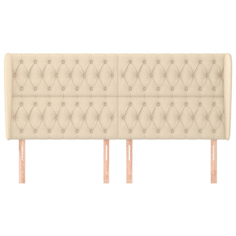 Vidaxl hoofdbord met randen 183x23x118 128 cm stof crèmekleurig
