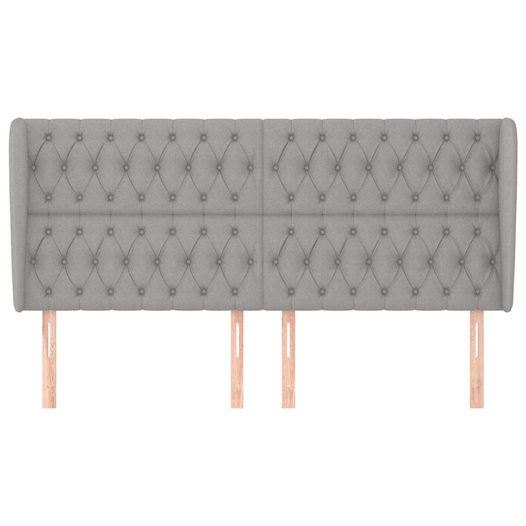 Vidaxl hoofdbord met randen 203x23x118 128 cm stof lichtgrijs