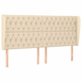 Vidaxl hoofdbord met randen 203x23x118 128 cm stof crèmekleurig