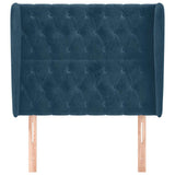 Vidaxl hoofdbord met randen 93x23x118 128 cm fluweel donkerblauw