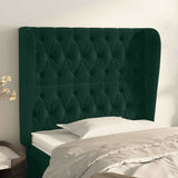 Vidaxl hoofdbord met randen 103x23x118 128 cm fluweel donkergroen