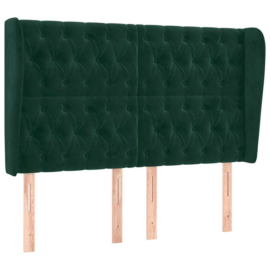 Vidaxl hoofdbord met randen 147x23x118 128 cm fluweel donkergroen