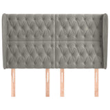 Vidaxl hoofdbord met randen 163x23x118 128 cm fluweel lichtgrijs