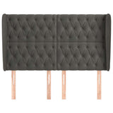 Vidaxl hoofdbord met randen 163x23x118 128 cm fluweel donkergrijs