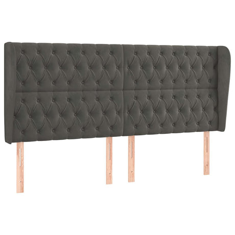 Vidaxl hoofdbord met randen 183x23x118 128 cm fluweel donkergrijs