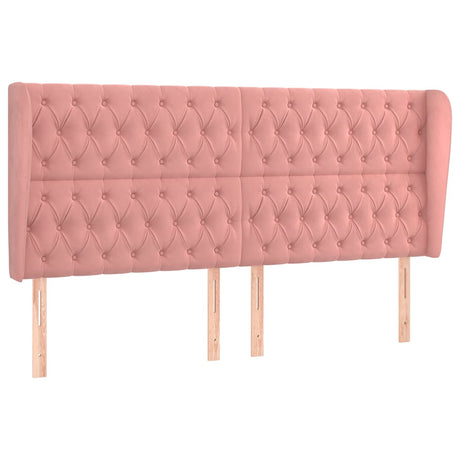Vidaxl hoofdbord met randen 183x23x118 128 cm fluweel roze